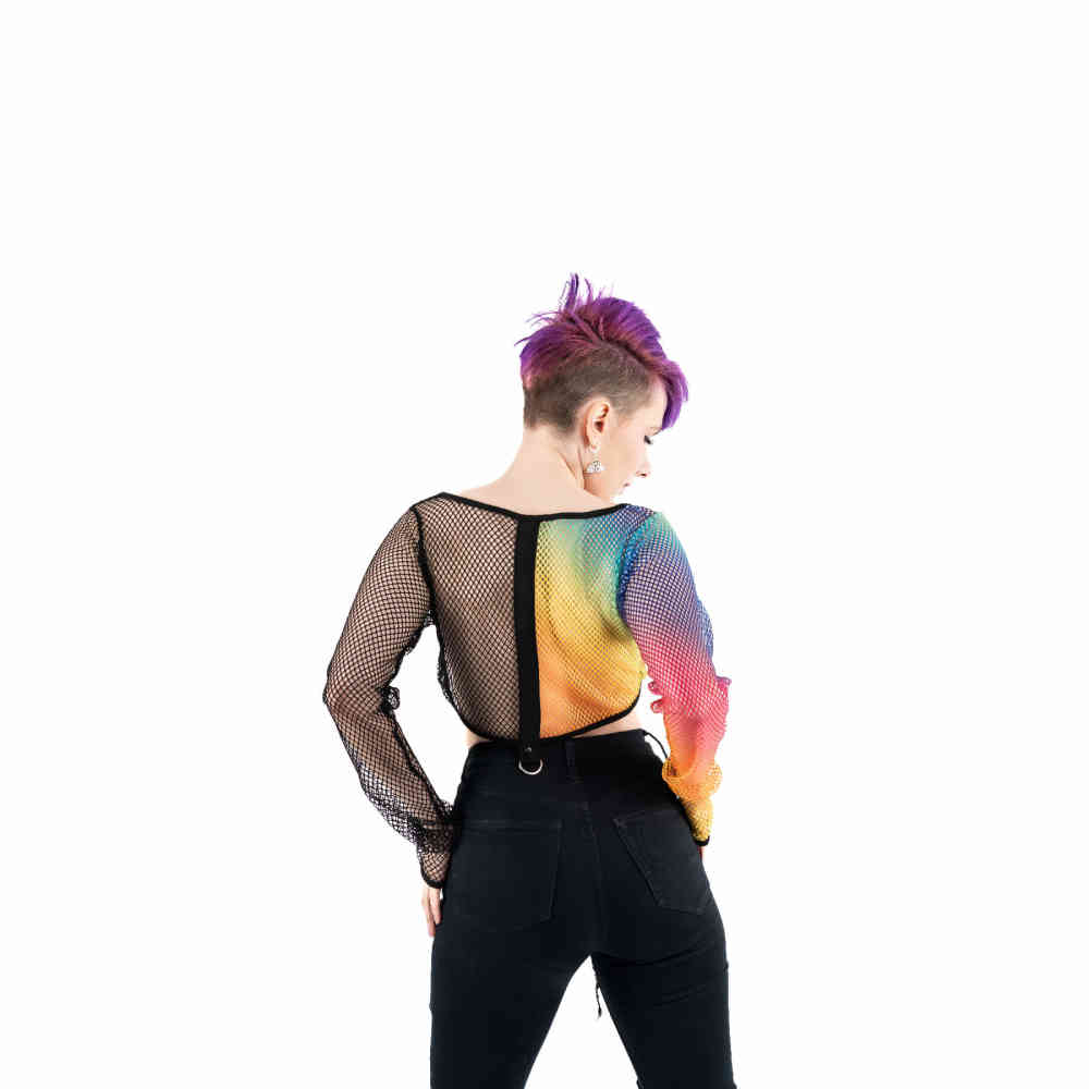 Poizen Industries - Echo Schulterjacke/bolero - Schwarz/Regenbogen